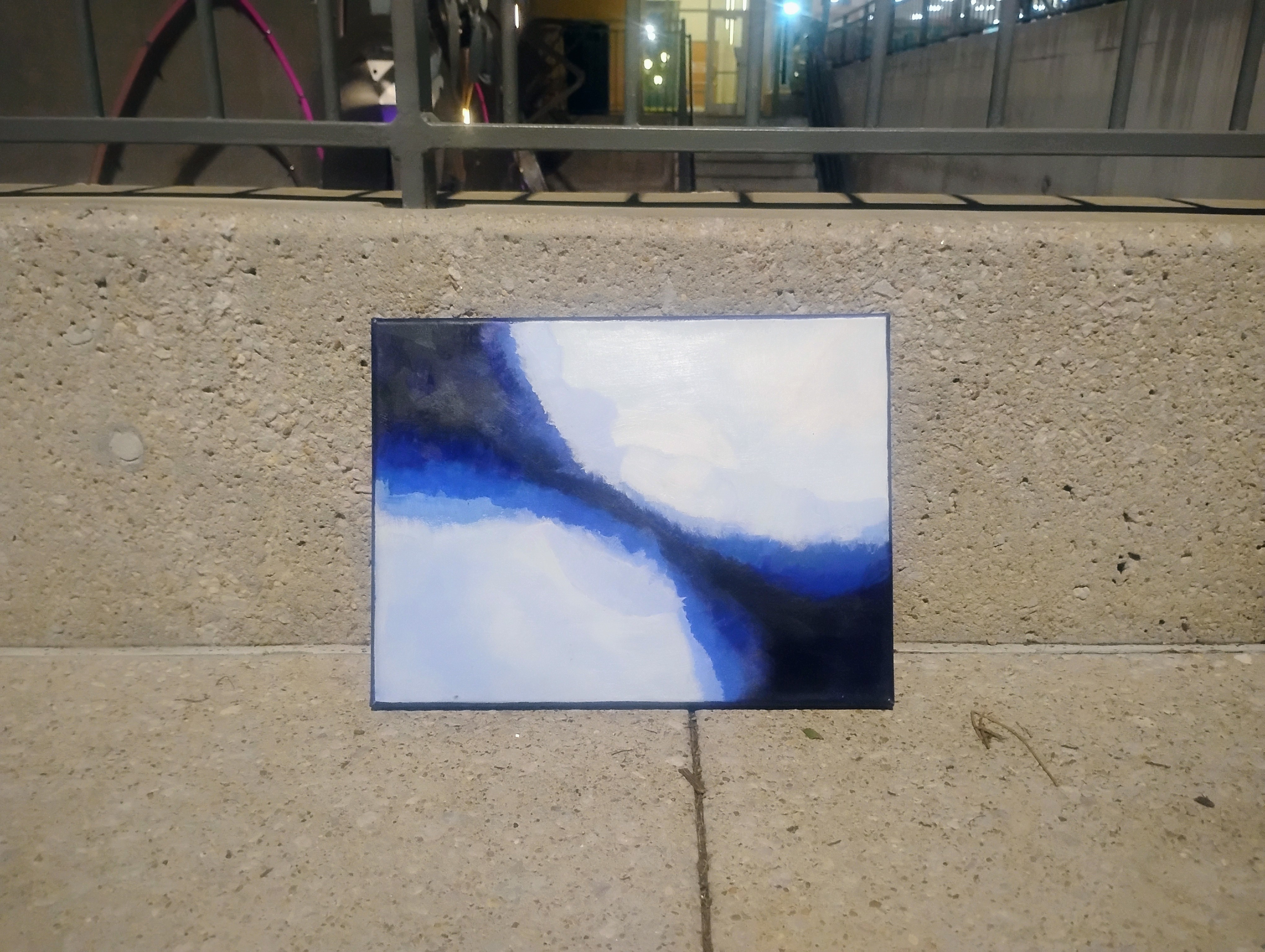 Abstract aerial iceberg painting